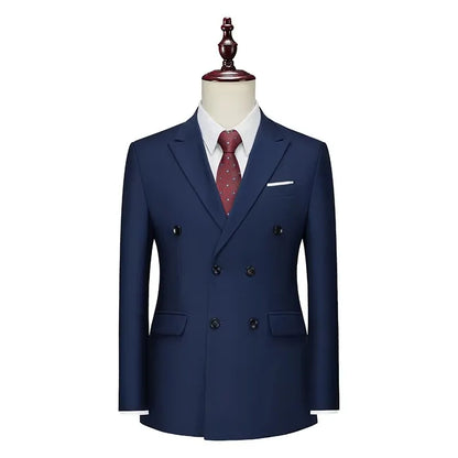 2026 Men Double Breasted Blazer Coats Fashion Solid Mens Wedding Prom Dress Male Business Casual Slim Fit Suits Jacket 6XL
