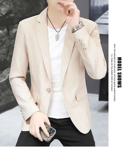 Blazer Men's fashion outdoor travel gentleman wedding Slimming Business versatile Trendy Casual Korean-style formal wear Blazer