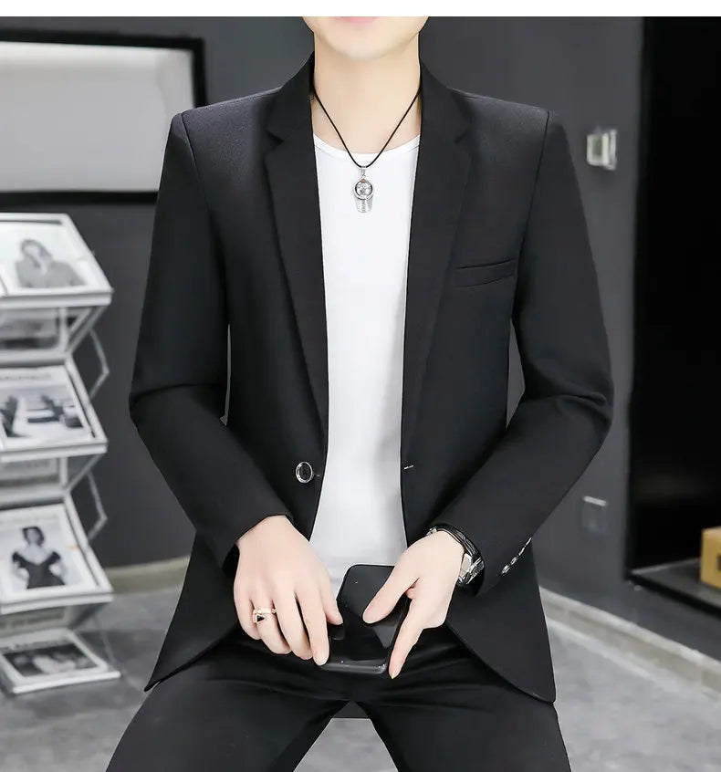 Blazer Men's Fashion Business Gentleman Groom Professional Gentleman Form-fitting Versatile Casual Formal Wear High-end Blazer