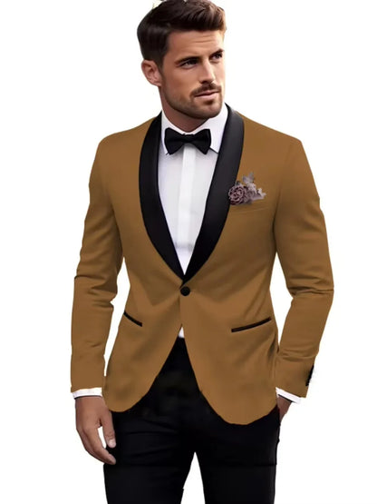 Premium Handsome Men's Suits 2 Pieces Jacket Pants Wedding Groom Sets Classy High Quality Suit Set For Man Business Outfit