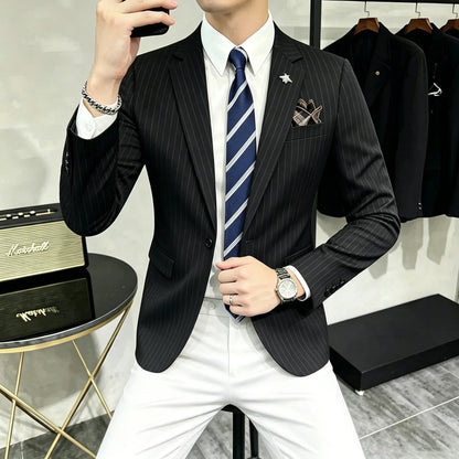 Men's Double Breasted Blazer – Formal Wedding & Business Jacket