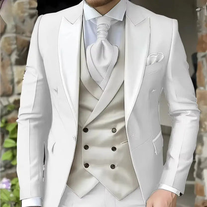 Costume de mariage pour homme à revers pointu de haute qualité coupe slim Vestes Col pointu croisé Carnavals hommes Le dernier
