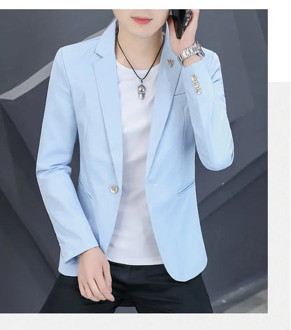 Blazer Men's Fashion Outdoor Travel Gentleman Wedding Slimming Business Versatile Trendy Casual Korean-style Formal Wear Blazer
