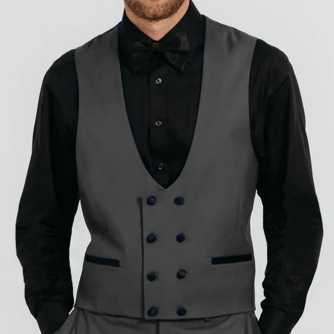 Men's Formal Vest Double-Breasted Waistcoat for Weddings & Events