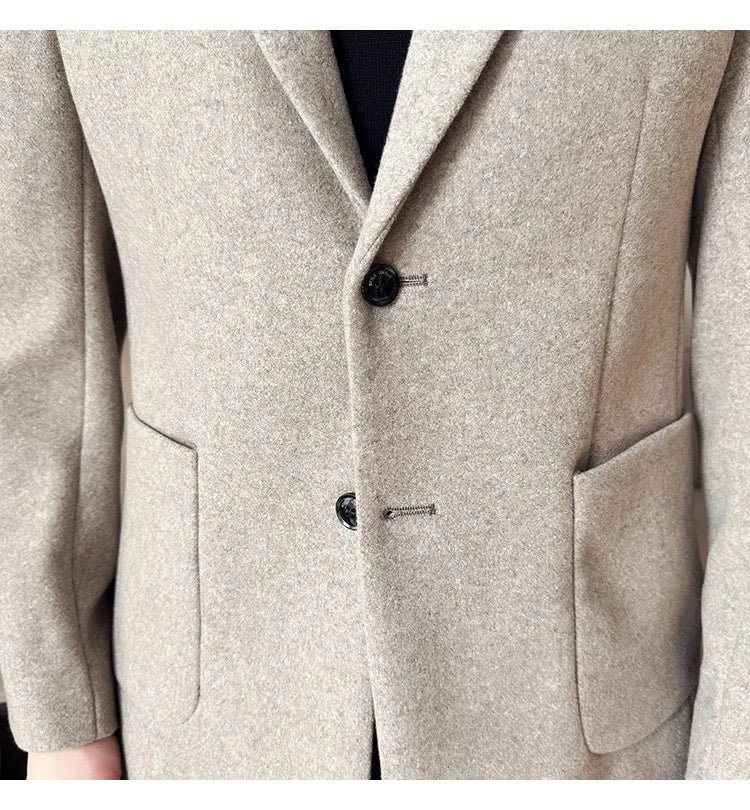 High Qualitys Thickened Wool Suit Jacket Autumn Winter New Luxury Solid Color Formal Men Business Slim Fit Social Party Tuxedo