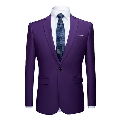 Men's Suit Jacket Slim Fit Single Breasted Multi-Color Formal Blazer