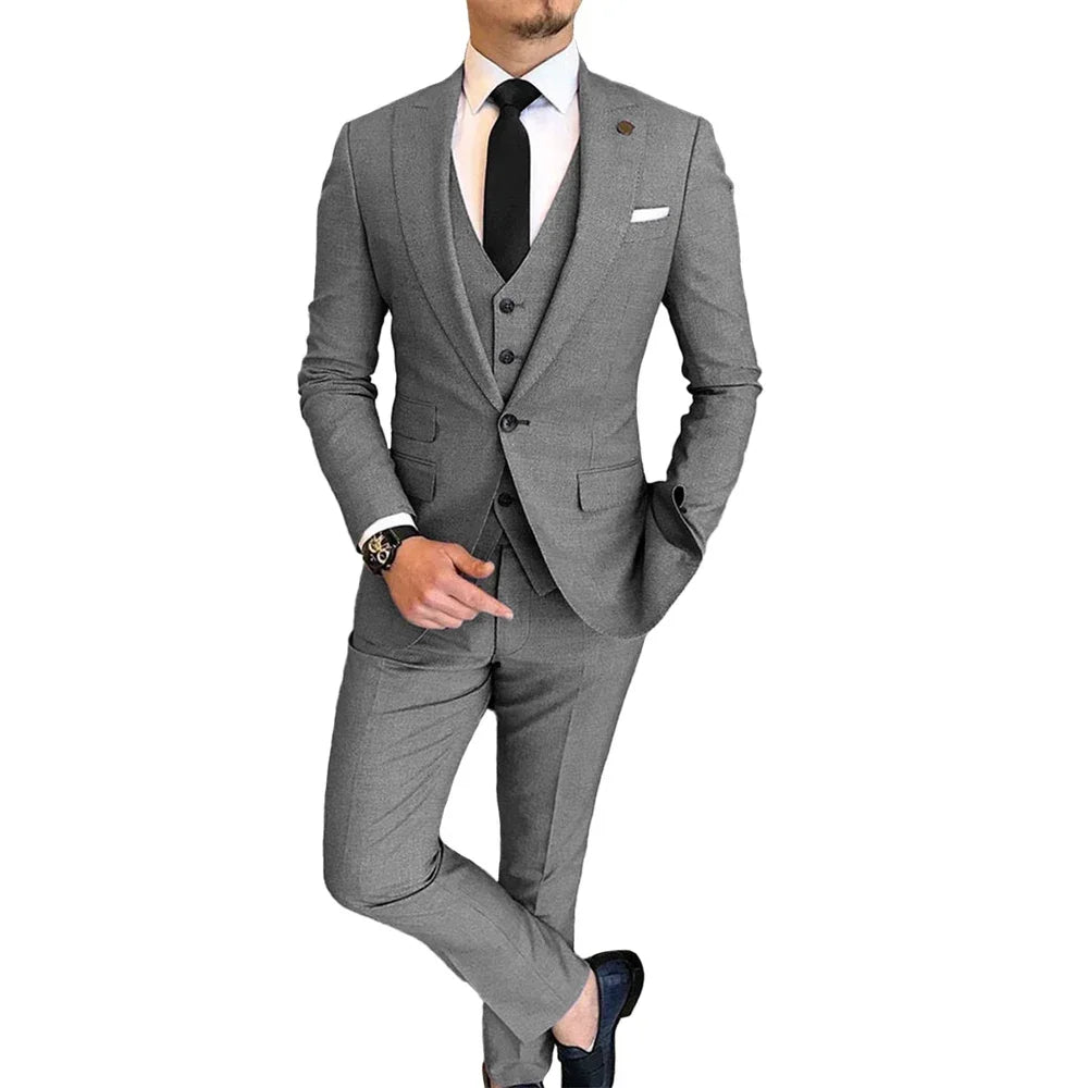 Men's Slim Fit Single Breasted Suit for Weddings, Graduation & Smart Casual Wear – Multi-Color