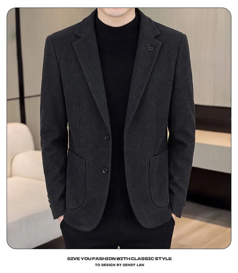 Men's Fashionable Versatile Suit 2026 Autumn Winter New Design Quality Outerwear for Business Casual Wear Trendy All-Match Jacke