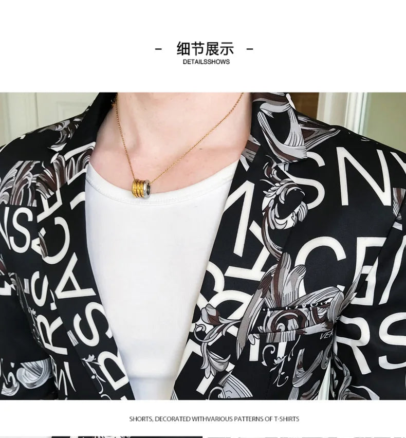 Men's Blazer Suit Jacket 2025 Spring New Fashion Korean Slim Suit Jacket Social Prom Dress Jacket Men's High Quality Clothing