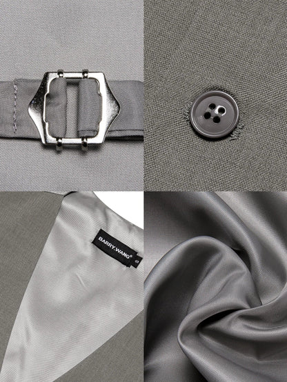 Men's Formal Vest Set 5-Piece Satin Waistcoat with Tie for Weddings and Business