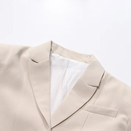 Women's Blazer Elegant Stylish Hollow Out Expose Waist Design Solid Color Patchwork Long-sleeved Slim Fit Suit-Coat HK28002