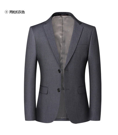 Solid Color Blazer Men's Fashion Business Solid Color British Style Professional Work Groom Wedding Dress Best Man Blazer Jacket