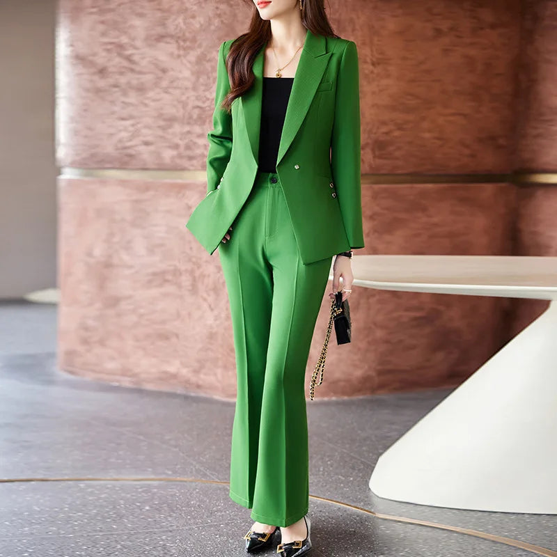 Women's Autumn New Fashion Professional Suit Matching Set 2023 Korean Elegant Casual Blazer Coat Pants Two-piece Female Clothing