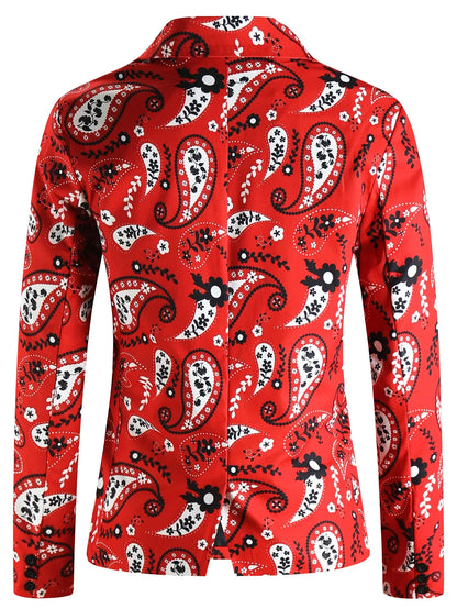Man Suit Jacket Blazer Casaco Masculino Elegante 2025 High Quality Paisley Floral Printed Party Mens Suits Vestones Para Hombre