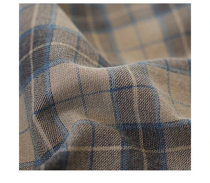 Fashion Chic Cotton Plaid Blazer Female Spring and Autumn New Literary Retro Elegant Commuter Small Incense Wind Jacket Women