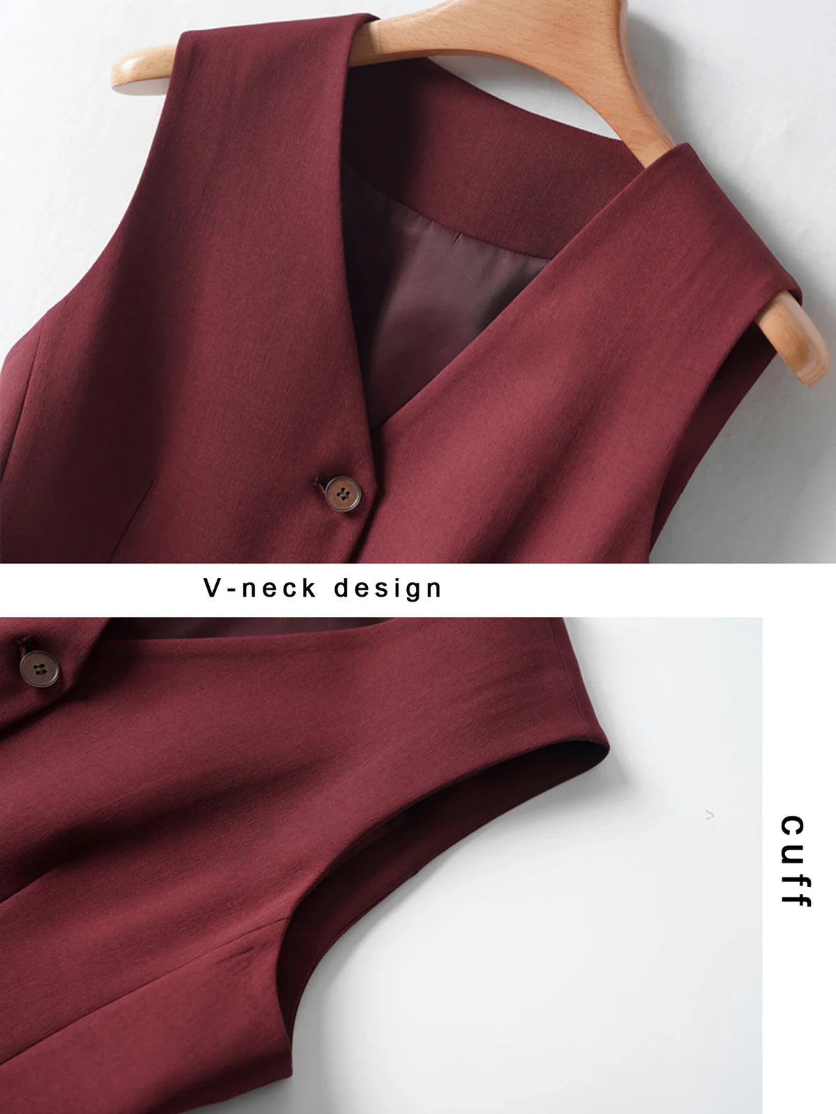 Single-Breasted Layered Suit Vest for Women Suitable for Spring and Autumn Can Be Worn as an Inner or Outer Layer Stylish Off