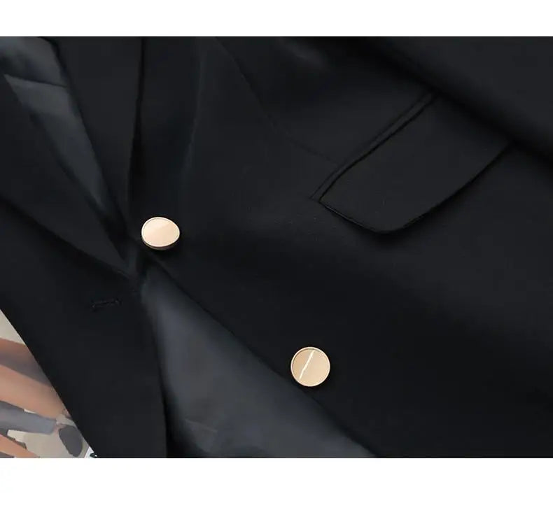 Autumn Blazers Femme 2024 Korean Fashion Office Lady Formal Jackets Coats Elegant Outerwears Long Sleeve Casual Solid Tops