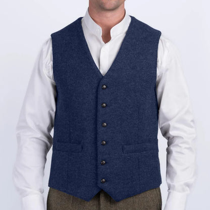 Men Vest Herringbone Single Breasted V-Neck Waistcoat for Wedding Business Formal Wear
