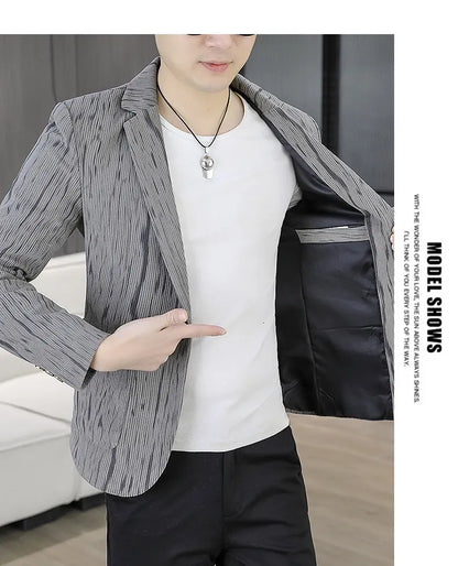 Blazer Men's Fashion Outdoor Travel Gentleman Wedding Slimming Business Versatile Trendy Casual Korean-style Formal Wear Blazer