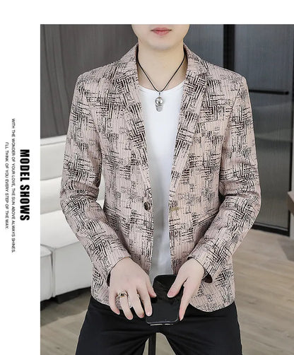 Blazer Men's Fashion Outdoor Travel Gentleman Wedding Slimming Business Versatile Trendy Casual Korean-style Formal Wear Blazer