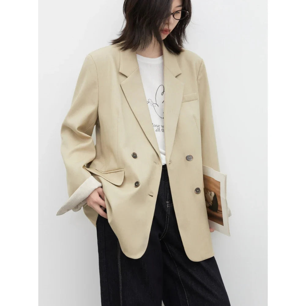 New Women Blazers Coat Loose Casual Plus Size Office Ladies Suit Jacket Spring Autumn 2026 Female Overcoat