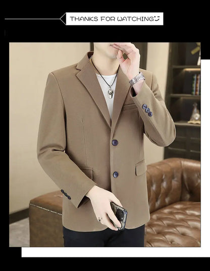 Blazer's New Men's Business Gentleman Korean-style Wedding Fashion Trendy Slimming Versatile High-end Casual Accessory Blazer