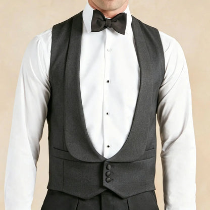 Men's Formal Vest Single Breasted Lapel Waistcoat for Weddings & Business