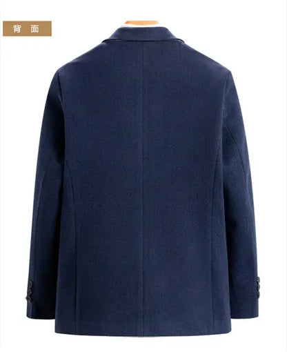 Men's Wool Blend Single-Breasted Blazer for Business and Smart Casual Wear