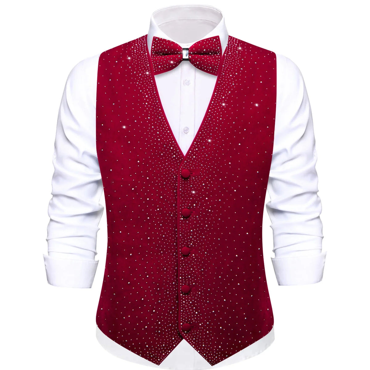 Men's Glitter Vest with Matching Bow Tie – Sparkly Sequin Style for Parties, Proms & Festive Events