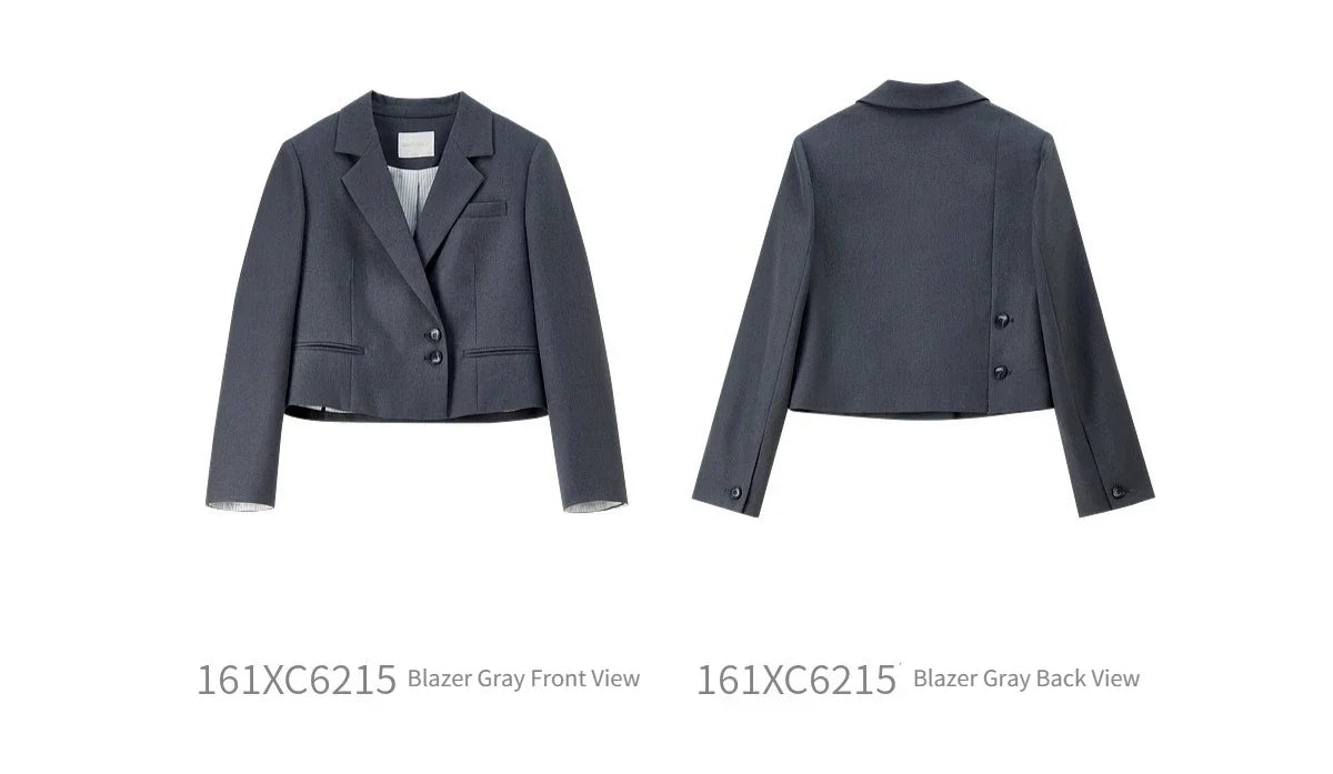 Women's Linen Commuter Blazer 2026 Spring Autumn New Cropped Jacket Minimalist Elegant Outerwear for Ladeis 161XC6215