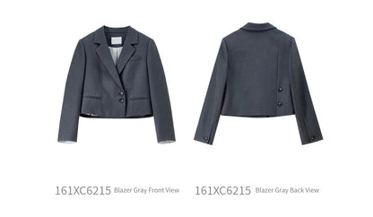 Women's Linen Commuter Blazer 2026 Spring Autumn New Cropped Jacket Minimalist Elegant Outerwear for Ladeis 161XC6215