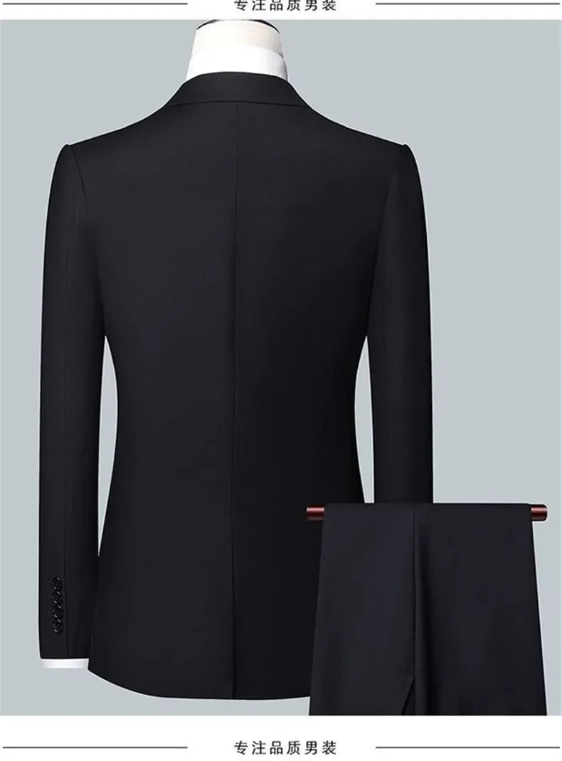 Men's Slim Fit Suit Set Blazer and Pants for Business Casual Wedding and Formal Occasions