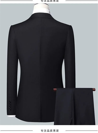 Men's Slim Fit Suit Set Blazer and Pants for Business Casual Wedding and Formal Occasions