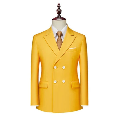 Men's Double Breasted Blazer – Slim Fit Suit Jacket for Wedding, Prom & Business