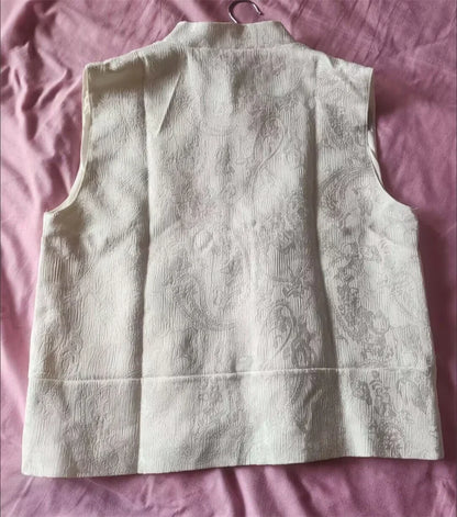 High-end Femme Embroidery Vest Outwear Spring Summer Women Solid Color Waistcoat Coat Ladies Nail Bead Glitter Sleeveless Jacket