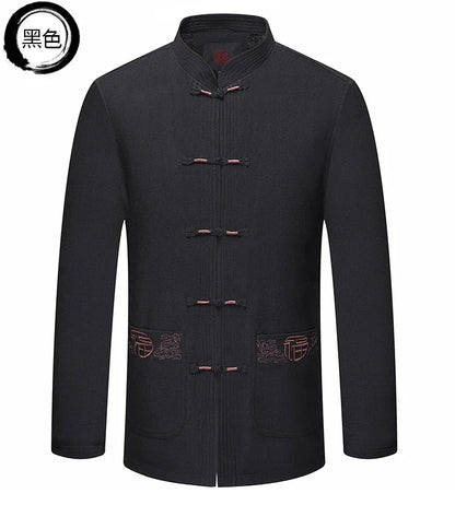 Spring and Autumn New Middle-aged and Elderly Men Father Tang Jacket Chinese Style Hanfu National Wind Grandpa Coat Jacket