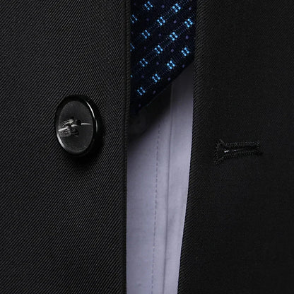 Men's 2 Piece Suit – Smart Casual Slim Fit Blazer and Trousers for Weddings and Formal Occasions – Black – Big & Tall Sizes