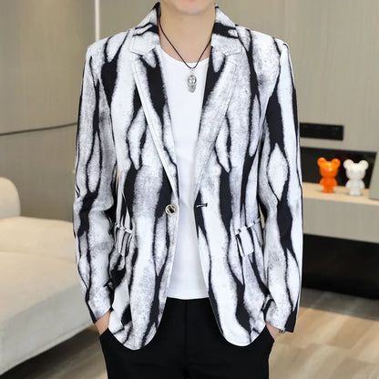 Blazer Fashionable Outdoor Travel Trend Slim-fit Gentleman's Youthful Wedding Versatile Host Casual Korean Style Men's Blazer