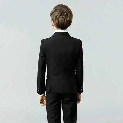 Gentleman Kids Slim 4Pieces/Set Jacket Vest Pants Bowtie Party Dress Children Ceremony Photograph Suit Boys Performance Costume