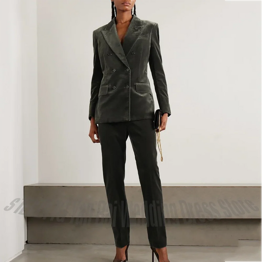 2026 New Elegant Jacket Pants Slim Fit Lapel Collar Business Women Suit Professional Office Wear for Work Formal Events Lady Set