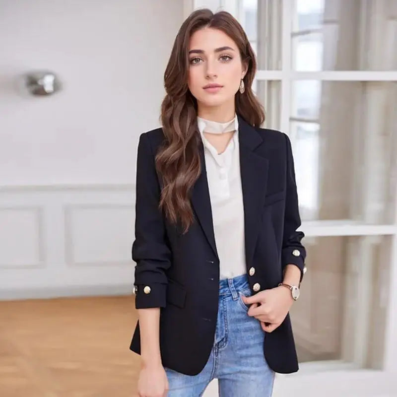 Spring Women's Outerwears Elegant Chic Single Breasted Blazers Femimino New In Coats Jackets Plus Size Veste Femme Casual