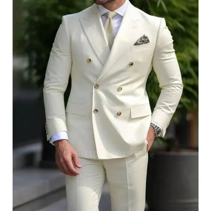 2026 Business Double Breasted Blazer+Pant Regular Length Stretchy Blazer Professional Workwear