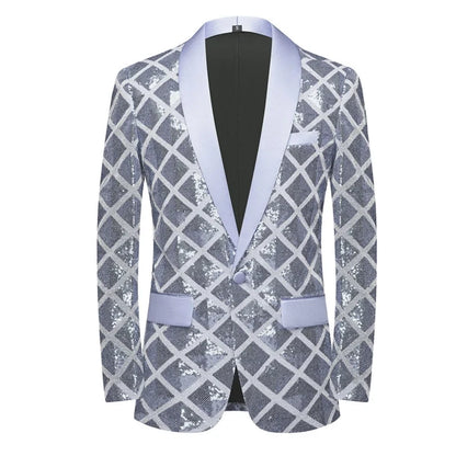 2023 New High Quality Handsome Fashion Boutique Men's Stereo Square Sequin Casual Dance Suit Jacket Boutique Fashion Suit Jacket