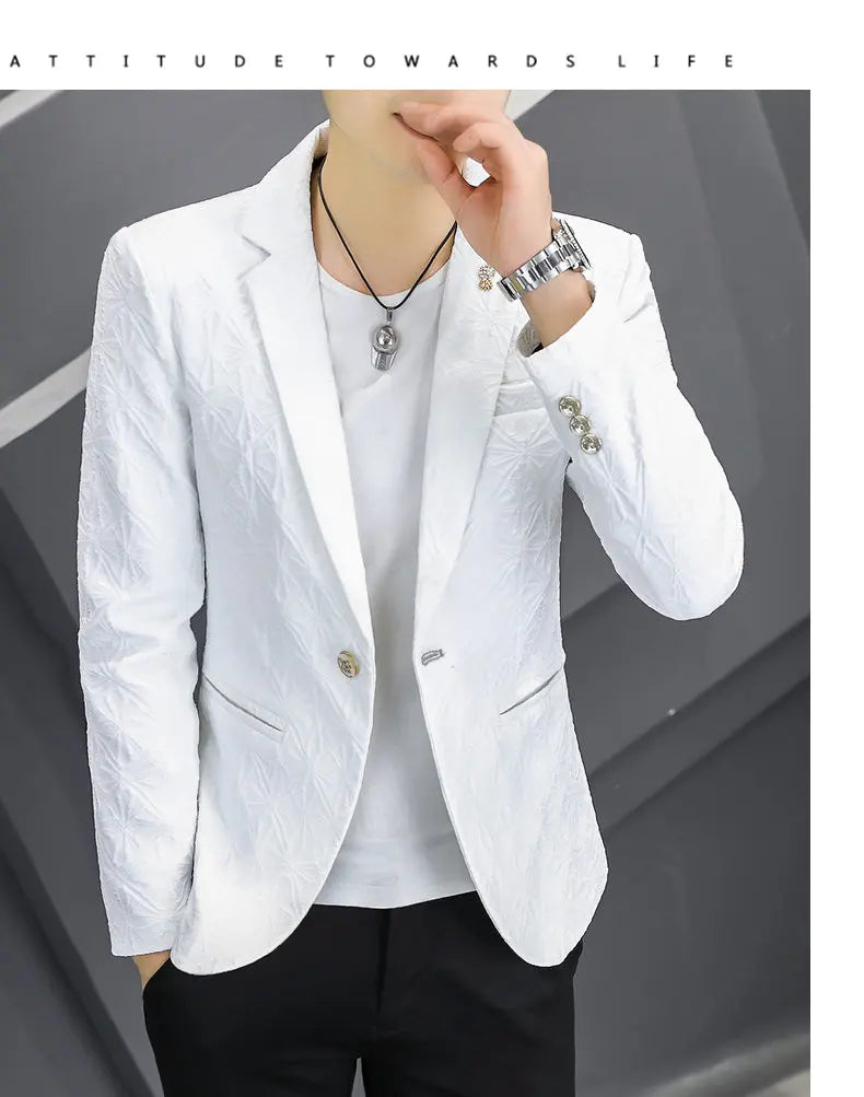 Blazer Men's Fashion Outdoor Travel Gentleman Wedding Slimming Business Versatile Trendy Casual Korean-style Formal Wear Blazer