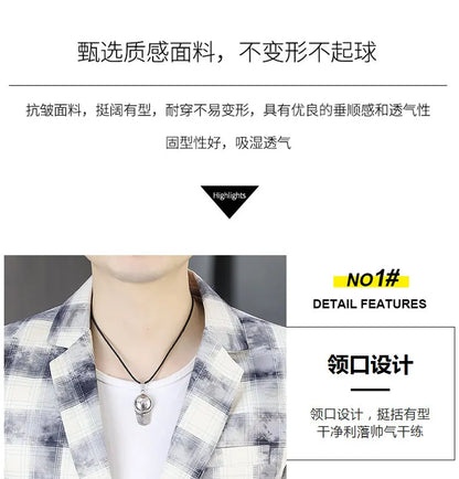 Blazer Men's Fashion Outdoor Travel Gentleman Wedding Slimming Business Versatile Trendy Casual Korean-style Formal Wear Blazer