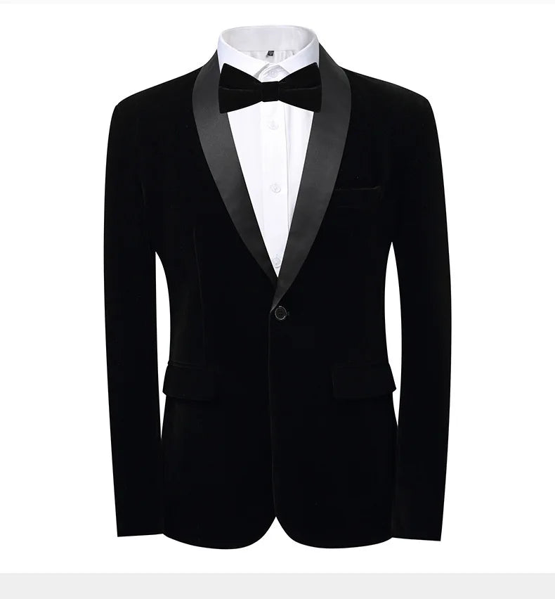 Black Blazer Homme 2025 Men Vinatge Velvet Wedding Party Stage Clothes for Singers Men Blazer Masculino Slim Fit Suit Jacket 6XL