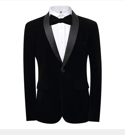 Black Blazer Homme 2025 Men Vinatge Velvet Wedding Party Stage Clothes for Singers Men Blazer Masculino Slim Fit Suit Jacket 6XL