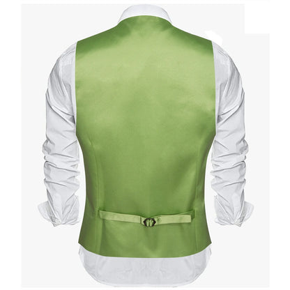 Men's Satin Vest Slim Fit Single-Breasted Waistcoat for Weddings and Formal Occasions