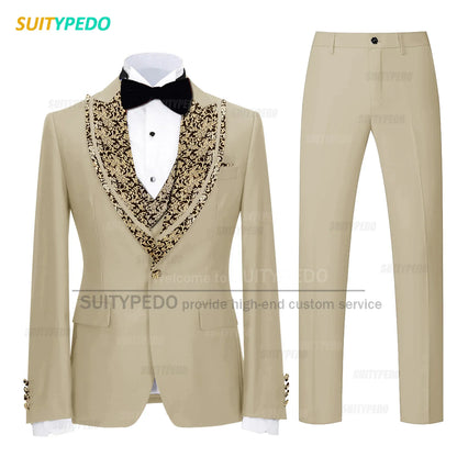 Classic Black Set For Fashion Children Wedding Flower Kid Slim Fit Costumes Formal Party Elegant Blazer Vest Pants 3 Pieces