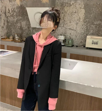 Women's Slim Fit Long Sleeve Blazer Elegant Office Blazer Casual Korean Fashion Street Trend Spring Autumn New